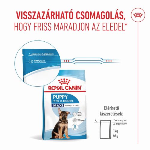 Royal Canin Maxi Puppy - nagytestű kölyök kutya száraz táp  4 kg