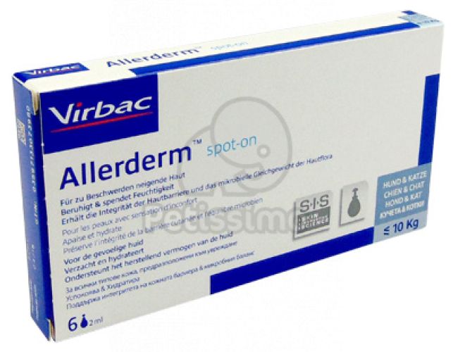 Virbac Allerderm Spot-On 10 kg alatti kutyák és macskák számára 6 x  2 ml