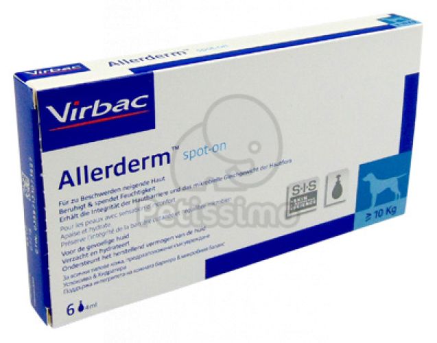 Virbac Allerderm Spot-On 10 kg feletti kutyák és macskák számára 6 x  4 ml