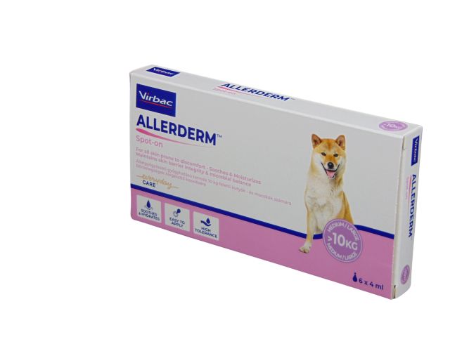 Virbac Allerderm Spot-On 10 kg feletti kutyák és macskák számára 6 x  4 ml