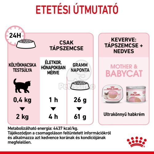 Royal Canin Mother & Babycat -  kölyök és anya macska száraz táp  400 g