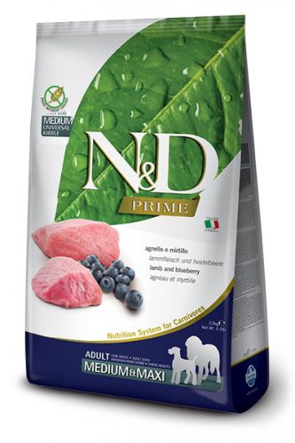 N&D Prime Dog Adult Medium & Maxi Lamb & Blueberry  2.5 kg