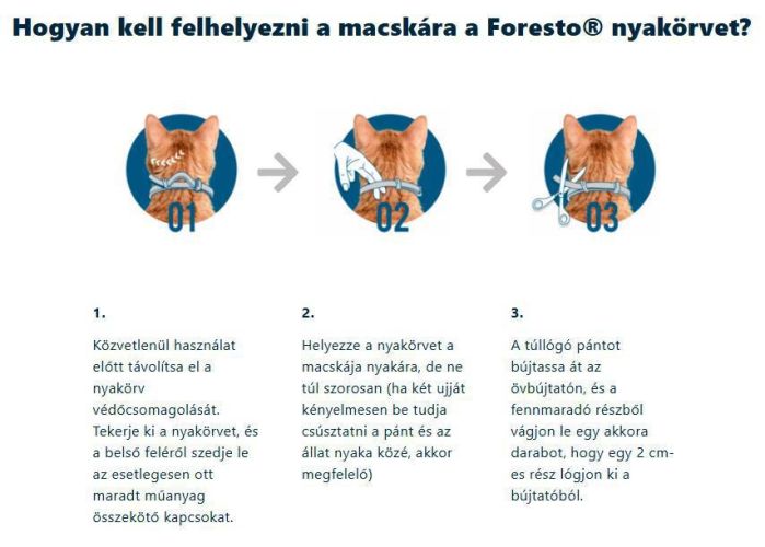 Foresto 1,25 g + 0,56 g nyakörv macskáknak és kutyáknak  1 db