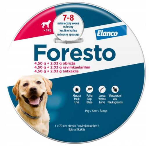 Foresto 4,50 g + 2,03 g nyakörv kutyáknak > 8 kg A.U.V.  1 db