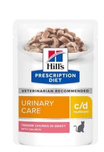 Hill's Prescription Diet™ c/d™ Multicare nedves macskatáp, lazac 12 x  85 g