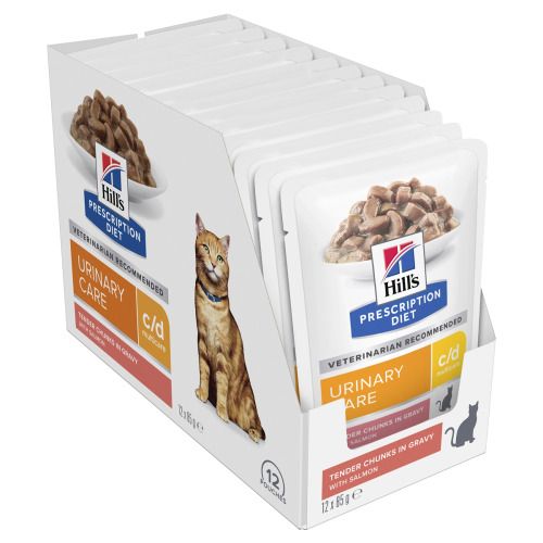 Hill's Prescription Diet™ c/d™ Multicare nedves macskatáp, lazac 12 x  85 g