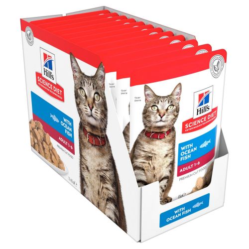 Hill's Science Plan Adult nedves macskatáp, hal 12 x  85 g