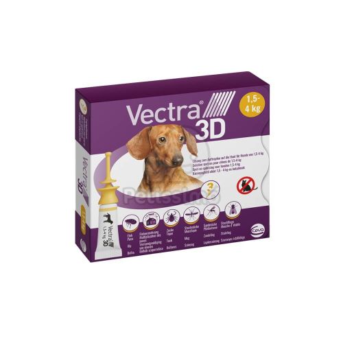 Vectra 3D rácsepegtető oldat 1,5 - 4 kg-os kutyáknak XS  3 db