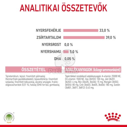 Royal Canin Babycat Milk -  tejpótló tápszer kölyökmacska részére  300 g