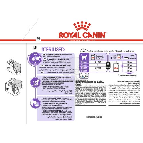 Royal Canin Sterilised Gravy - ivartalanított felnőtt macska szószos nedves táp  85 g