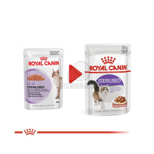 Royal Canin Sterilised Gravy - ivartalanított felnőtt macska szószos nedves táp  85 g