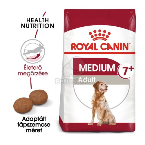 Royal Canin Medium Adult 7+ - közepes testű idősödő kutya száraz táp  15 kg