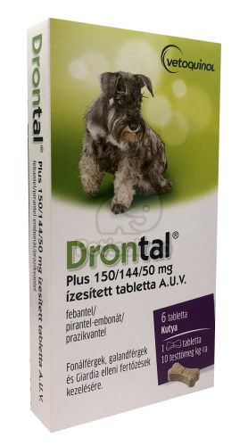 Drontal® Plus 150/144/50 mg ízesített tabletta A.U.V.  6 db