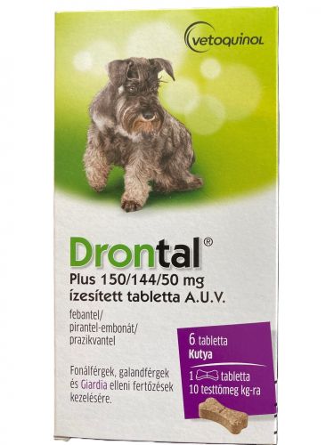 Drontal® Plus 150/144/50 mg ízesített tabletta A.U.V.  6 db