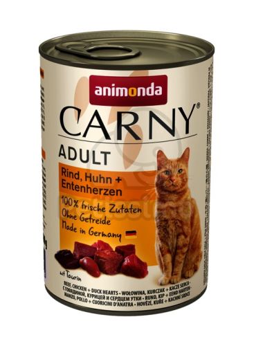 Animonda Cat Carny Adult, marha, csirke és kacsaszív  400 g