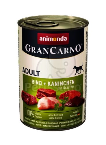 Animonda GranCarno Adult konzerv, marha, nyúl és zöldfűszerek  800 g