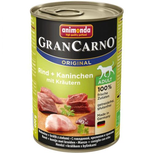 Animonda GranCarno Adult konzerv, marha, nyúl és zöldfűszerek  800 g