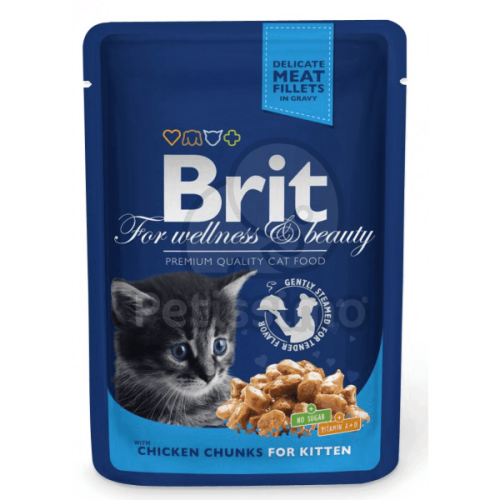 Brit Premium Cat Chicken Chunks for Kitten alutasakos  100 g
