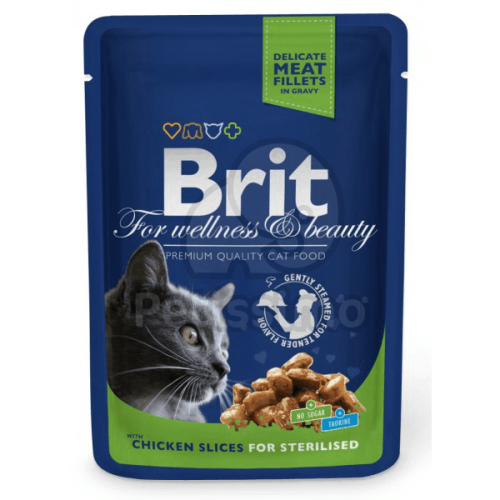 Brit Premium Cat Chicken Slices for Sterilised alutasakos  100 g