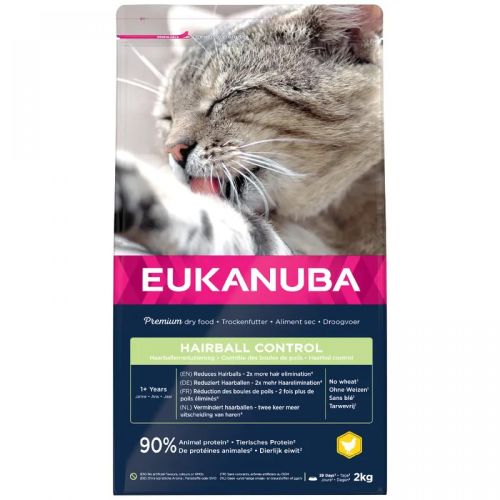 Eukanuba Life Care Cat Adult Hairball Control - szárazeledel szőrlabdaképződés csökkentésére felnőtt macskák számára  2 kg
