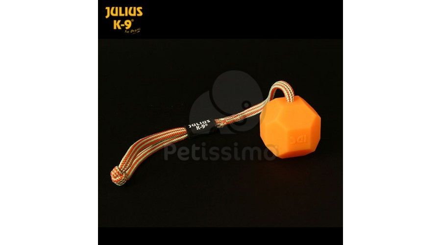 Julius-K9 IDC fluoreszkáló zsinóros labda - narancssárga  60 mm