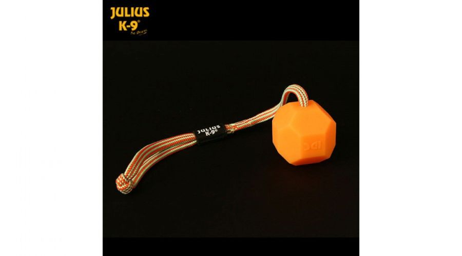 Julius-K9 IDC fluoreszkáló zsinóros labda - narancssárga  60 mm