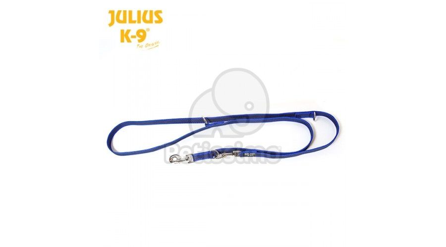 Julius-K9 gumírozott állítható póráz, kék / 20 mm  2.2 m