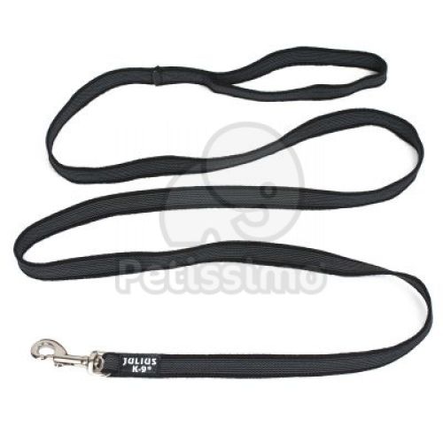 Julius-K9 gumírozott póráz, fekete / 20 mm  2 m
