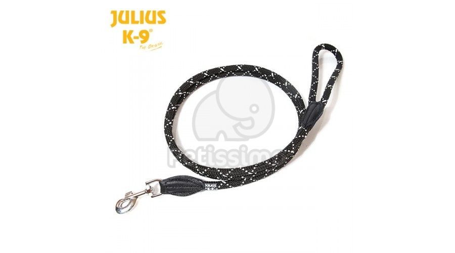 Julius-K9 zsinórpóráz - 1.2 m , fekete-fluoreszkáló  1 db