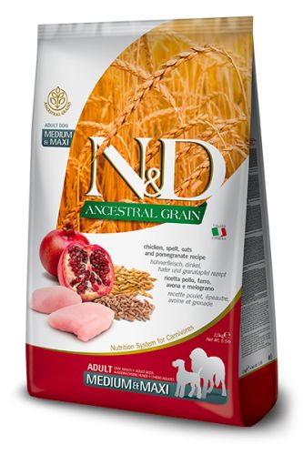 N&D Ancestral Grain Dog Adult Medium & Maxi Chicken & Pomegranate  2.5 kg