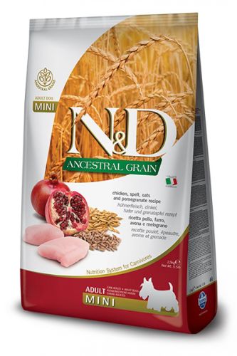 N&D Ancestral Grain Dog Adult Mini Chicken & Pomegranate  2.5 kg