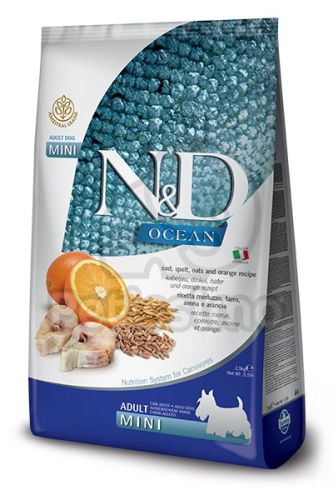 N&D Ocean Dog Adult Mini Codfish, Spelt, Oats & Orange  2.8 kg