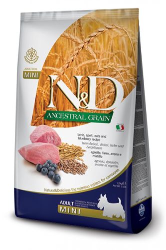 N&D Ancestral Grain Dog Adult Mini Lamb & Blueberry  2.5 kg