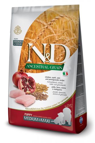 N&D Ancestral Grain Dog Puppy Medium & Maxi Chicken & Pomegranate  2.5 kg