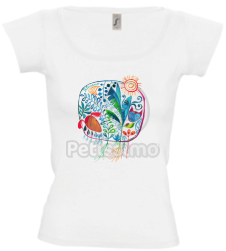 Petissimo "Jungle" női póló - fehér  S-M 