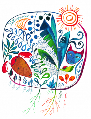 Petissimo "Jungle" női póló - fehér  XS-S 