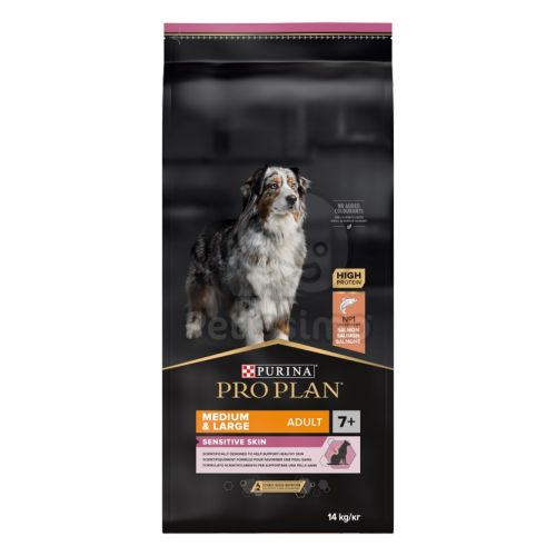 Pro Plan Adult 7+ Medium & Large Sensitive Skin Optiderma - Salmon  14 kg