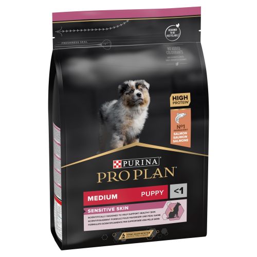 Pro Plan Puppy Medium Sensitive Skin Optiderma  3 kg