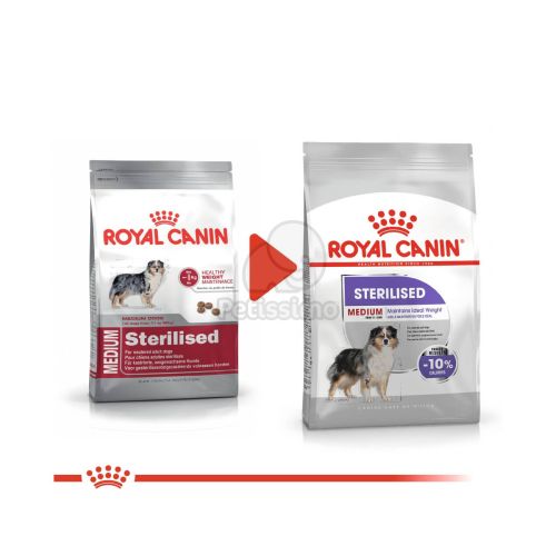 Royal Canin Medium Sterilised - száraz táp ivartalanított, közepes testű felnőtt kutyák részére  3 kg