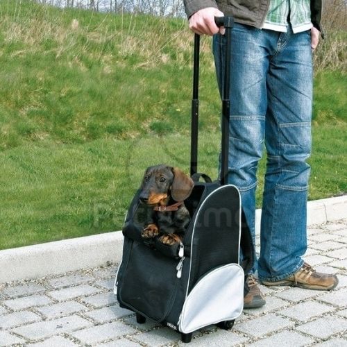 Trixie gurulós szállítótáska és hátizsák  Fekete/ Szürke 