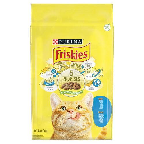 Friskies száraz macskaeledel - lazaccal és hozzáadott zöldségekkel  10 kg