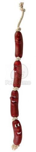 Trixie latex kolbász rágókötéllel  75 cm