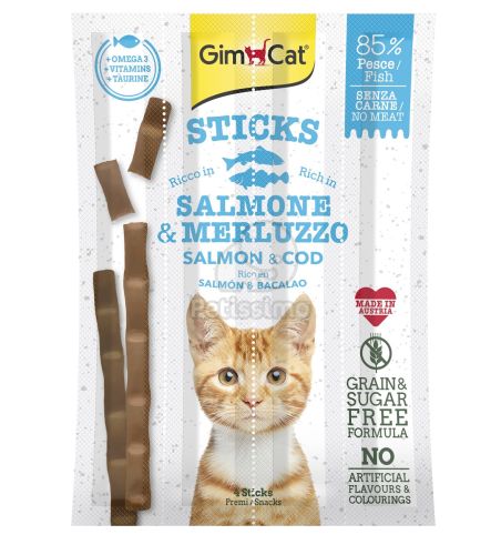 GimCat Sticks lazac és tőkehal 4 x  1 db