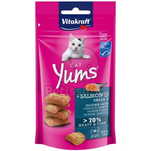 Vitakraft Cat Yums lazaccal és Omega-3-al macskának  40 g
