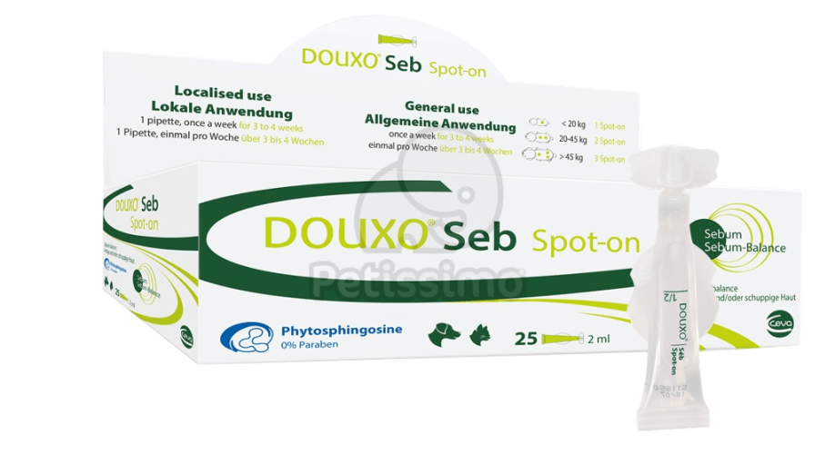 Douxo Seb Spot-On kutyáknak és macskáknak 25 x  2 ml