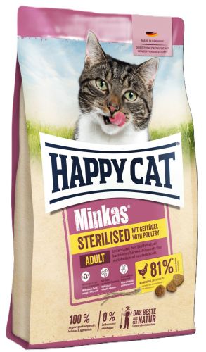 Happy Cat Minkas Sterilised Poultry - szárazeledel baromfival macskák számára  1.5 kg