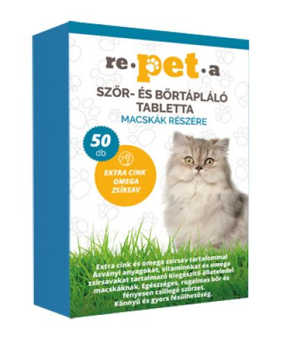 Repeta szőr- és bőrtápláló tabletta macskáknak  50 db
