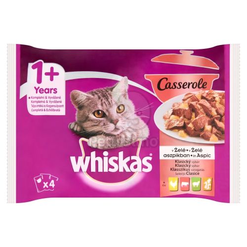 Whiskas 1+ Casserole klasszikus válogatás 4 x  85 g