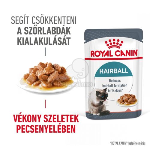 Royal Canin Hairball Care - szószos nedves táp felnőtt macskák részére a szőrlabdák könnyebb eltávozásáért  85 g