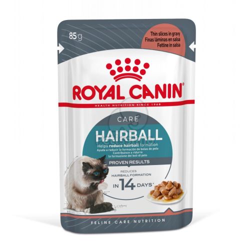 Royal Canin Hairball Care - szószos nedves táp felnőtt macskák részére a szőrlabdák könnyebb eltávozásáért  85 g